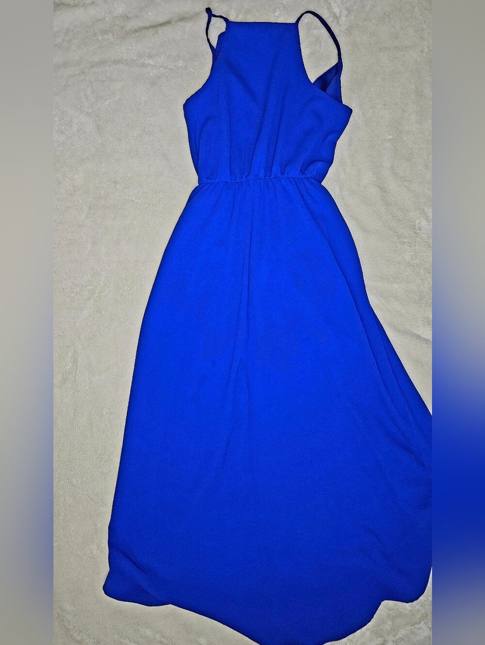 Dream of Me Royal Blue Faux Wrap High-Low Maxi Dress Size M - Picture 5 of 7